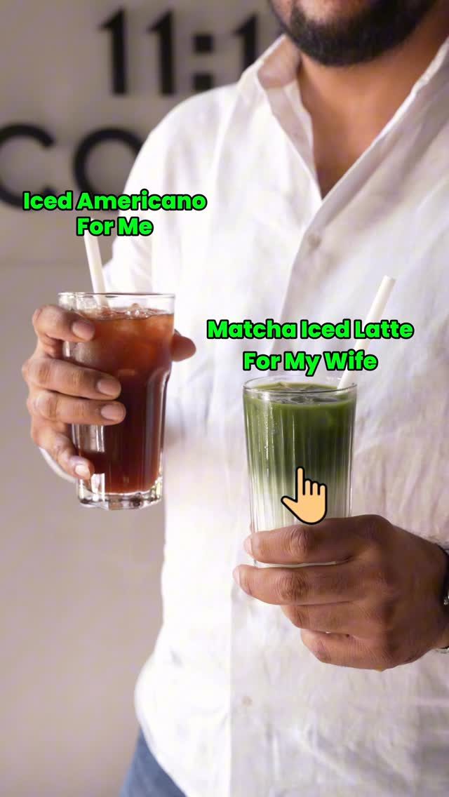 Iced americano and matcha