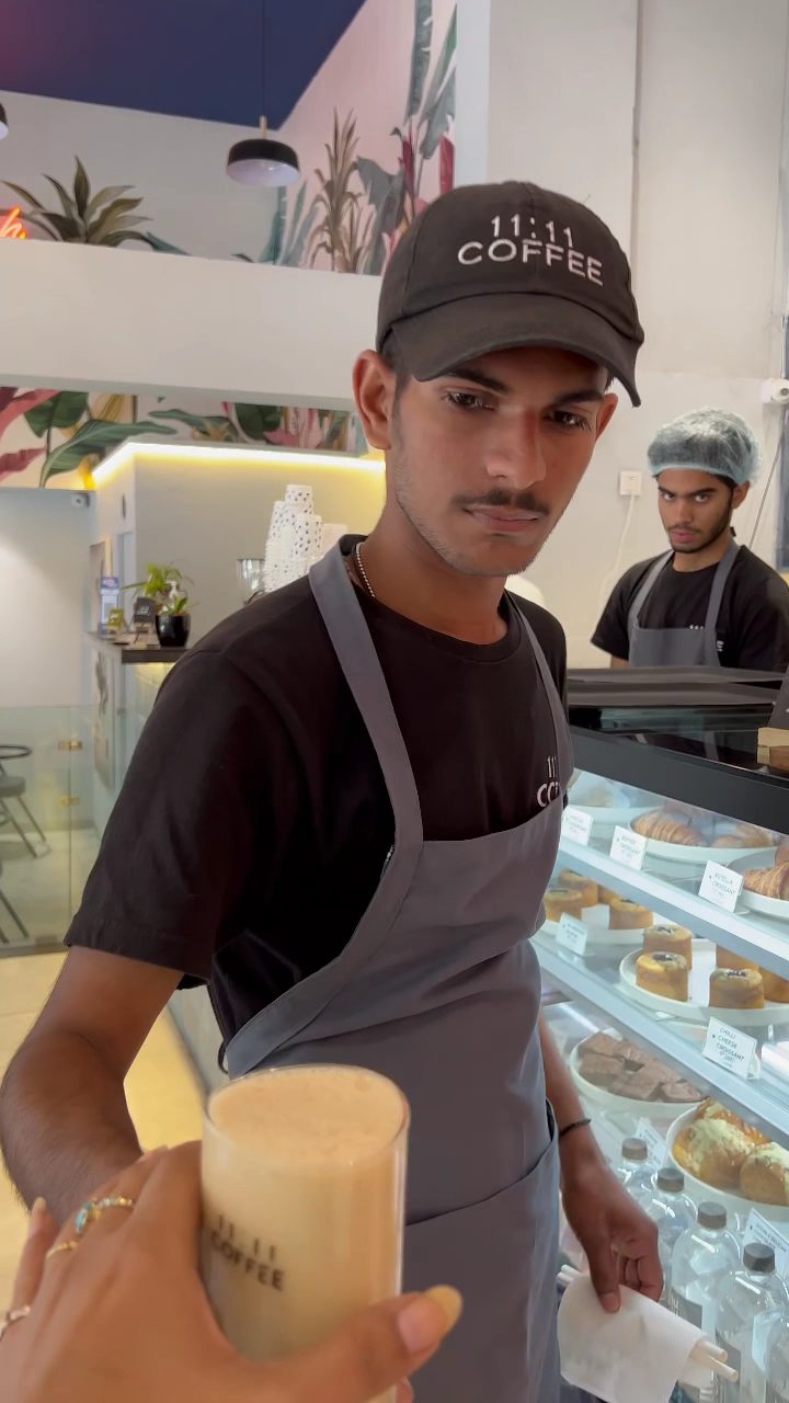 Barista at counter