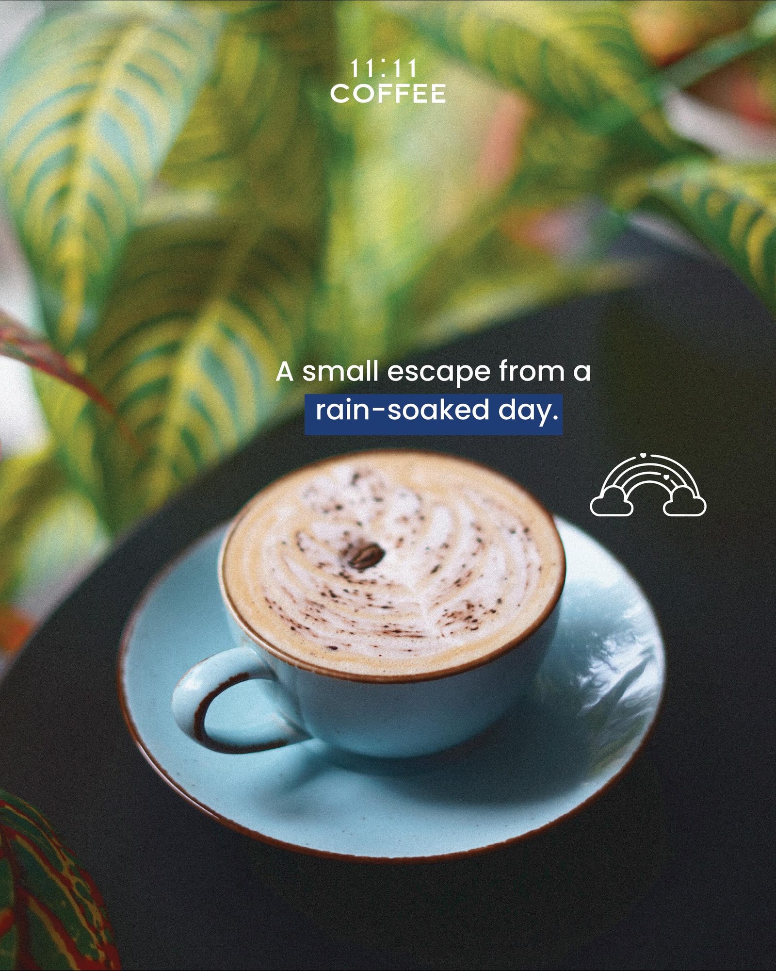 Cappuccino among plants
